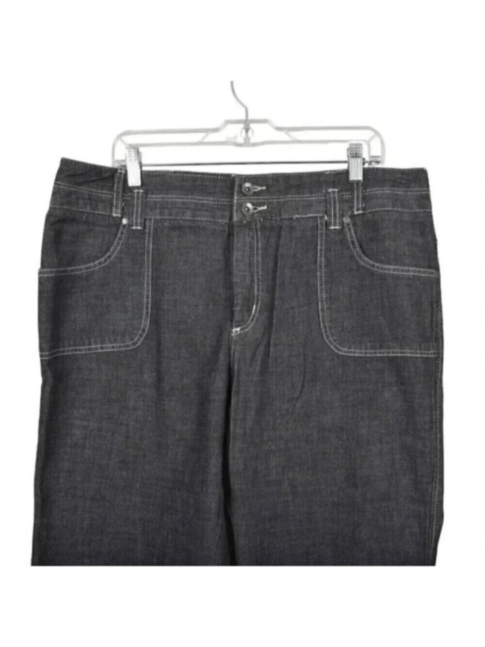 Vintage 90's Point Zero Nicole Benisti Wide Leg Jeans Gray NWT Size  15/16 - Picture 2 of 13